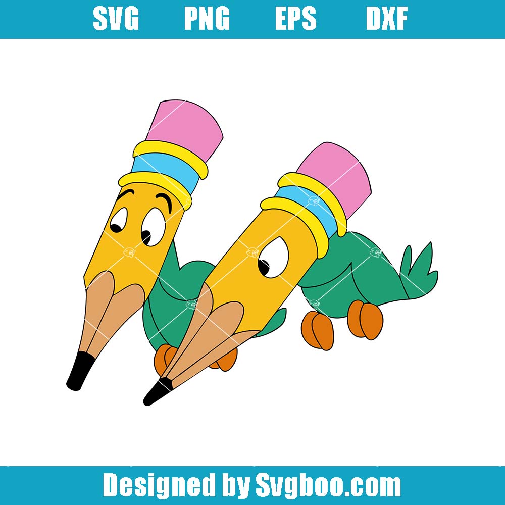 Pencil Birds Alice In Wonderland Svg, Cartoon Pencil Birds Svg