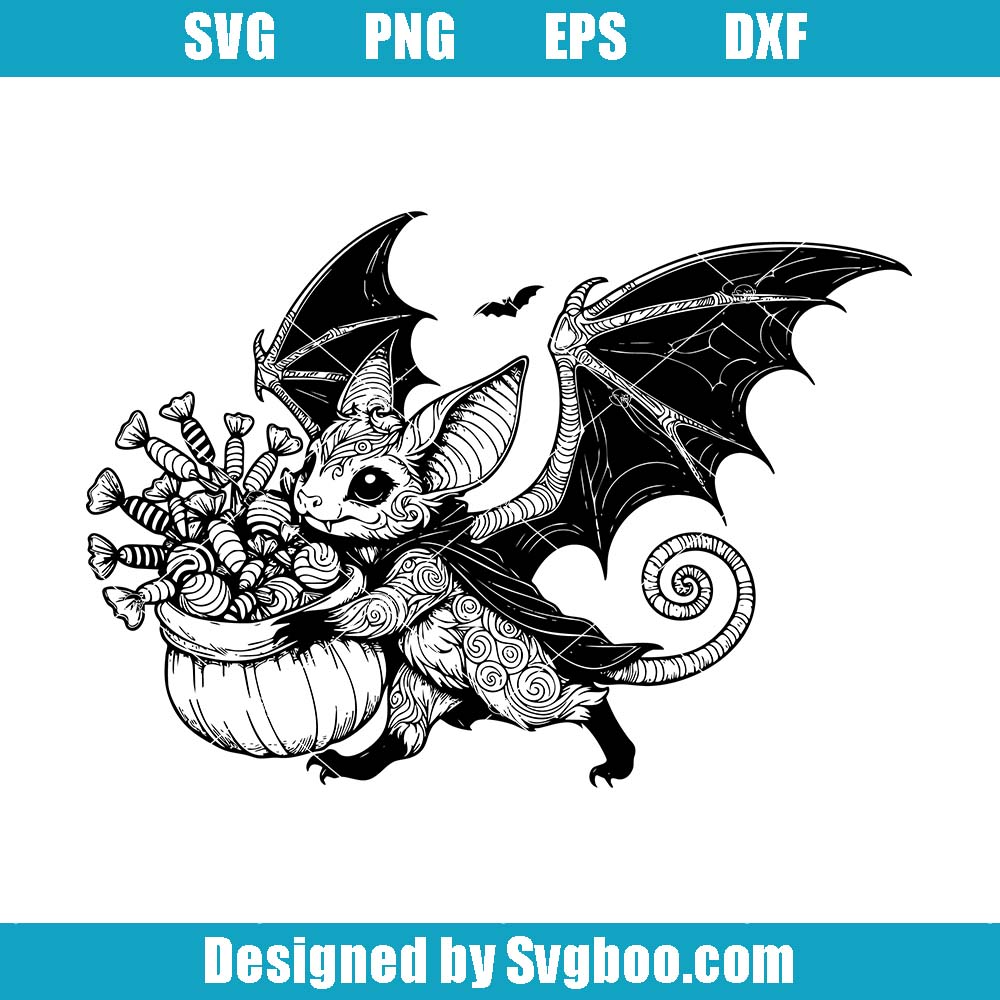 Spooky Bat Candy Bag Svg, Halloween Bag Svg, Funny Bat Svg Spooky Bat Candy Bag Svg