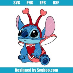 Stitch Valentines Candy Heart Love Bug Svg