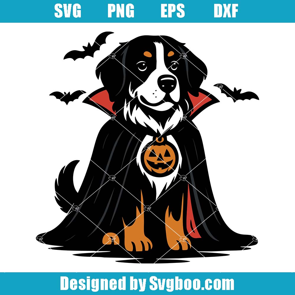 Bernese Mountain Dog Svg, Halloween Dracula Svg, Dog Halloween Svg