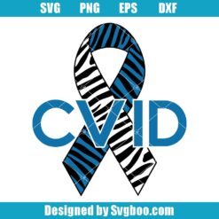 Blue Zebra Ribbon CVID Awareness Svg