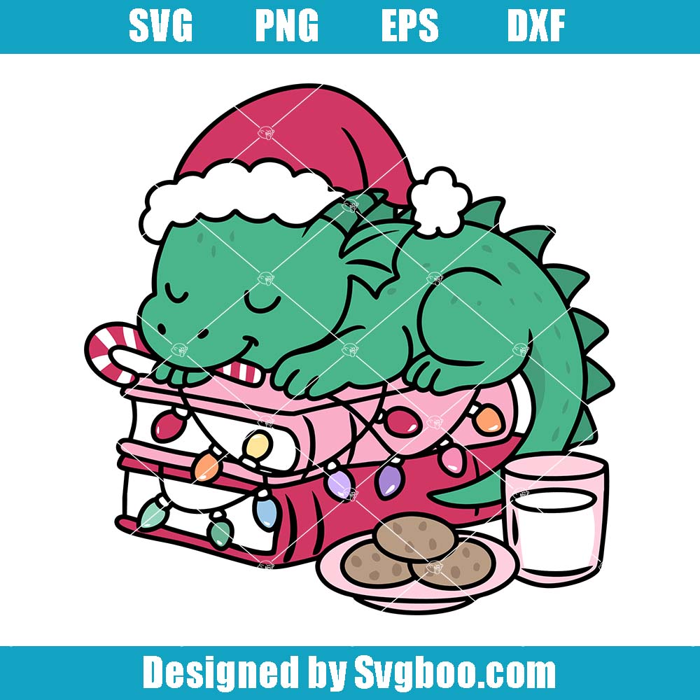 Christmas Bookish Dragon Svg, Book Lover Svg, Christmas Dragon Svg Christmas Bookish Dragon Svg