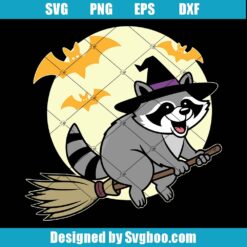 Cute Raccoon Witch Svg