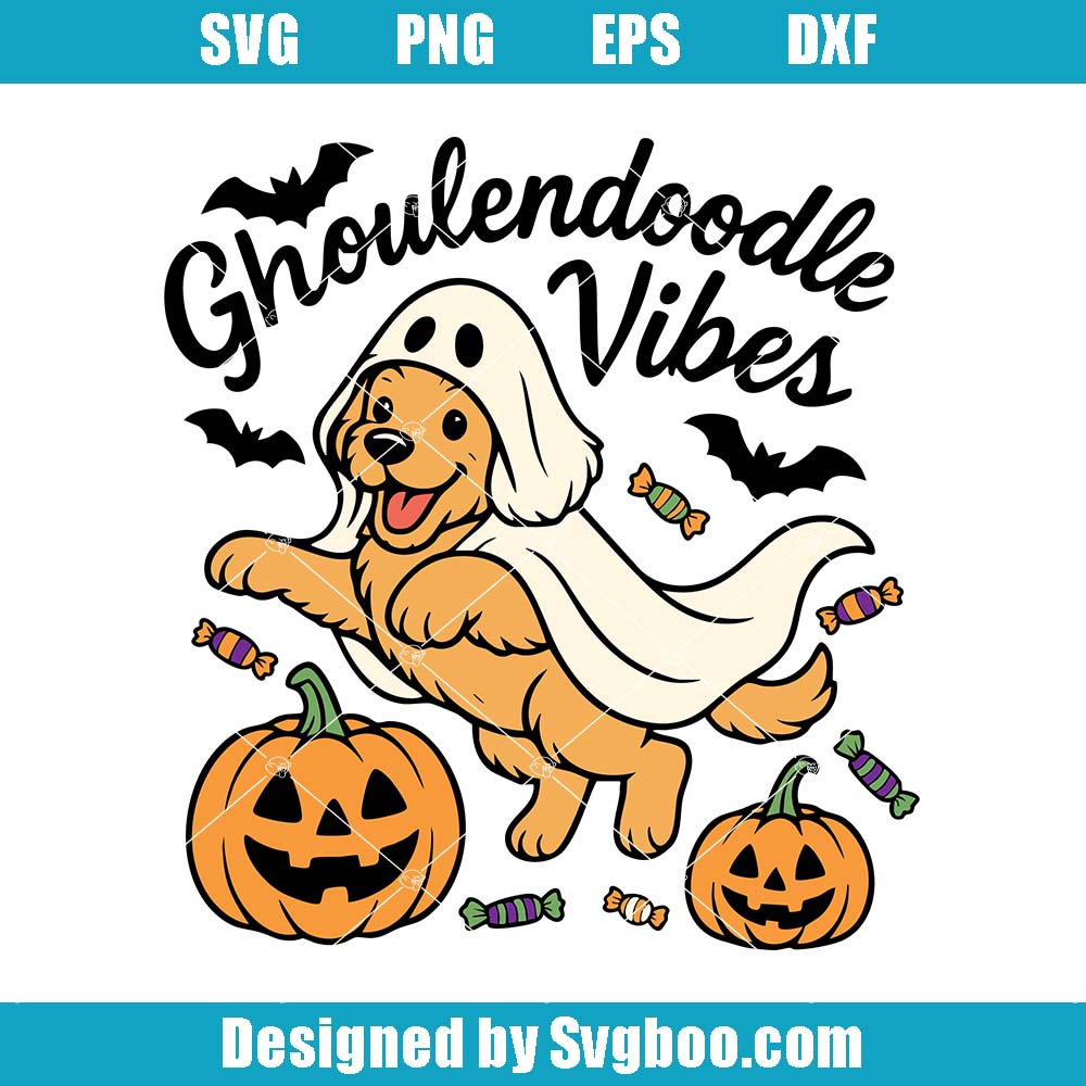 Ghoulendoodle Vibes Svg, Halloween Dog Svg, Funny Dog Svg Ghoulendoodle Vibes Svg