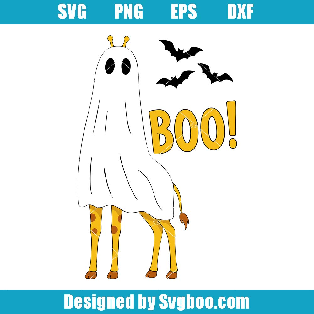 Giraffe Boo Halloween Svg, Slay Cute Animal Svg, Autumn Wildlife Svg