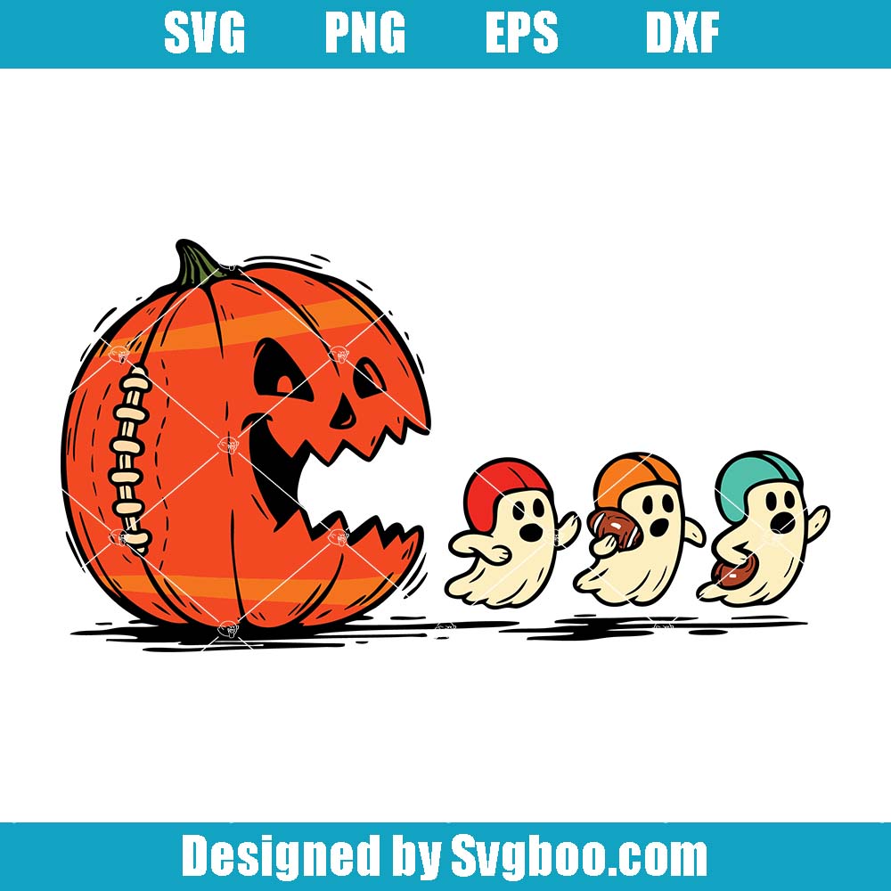 Retro Halloween Svg, Football Pumpkin Svg, Spooky Touchdown Season Svg