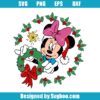Christmas Minnie Mouse And Wreath Svg