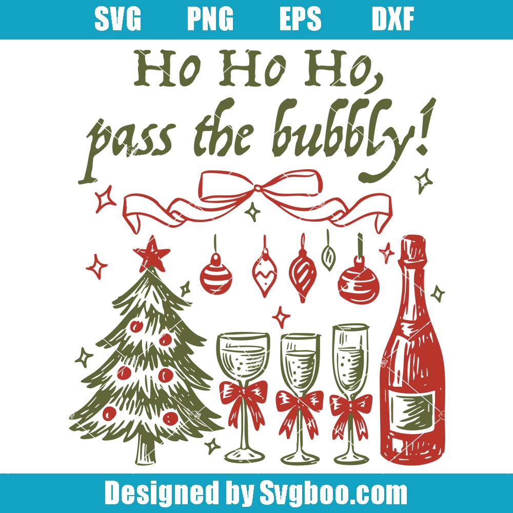 Funny Christmas Champagne Svg, Holiday Cocktail Svg, Festive Party Svg Funny Christmas Champagne Svg