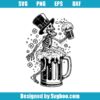 Lucky Skeleton Leprechaun Beer Svg