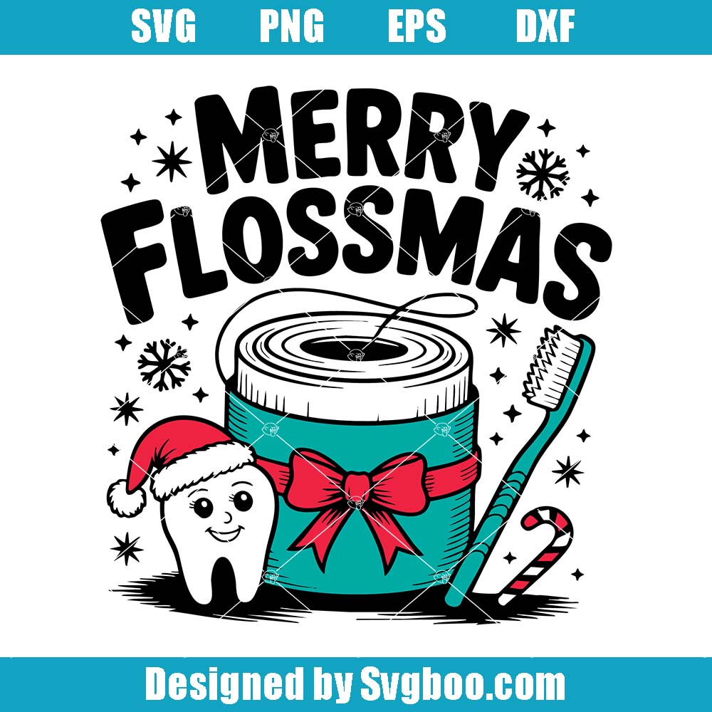Merry Flossmas Svg, Christmas Dentist Svg, Dental Assistant Svg