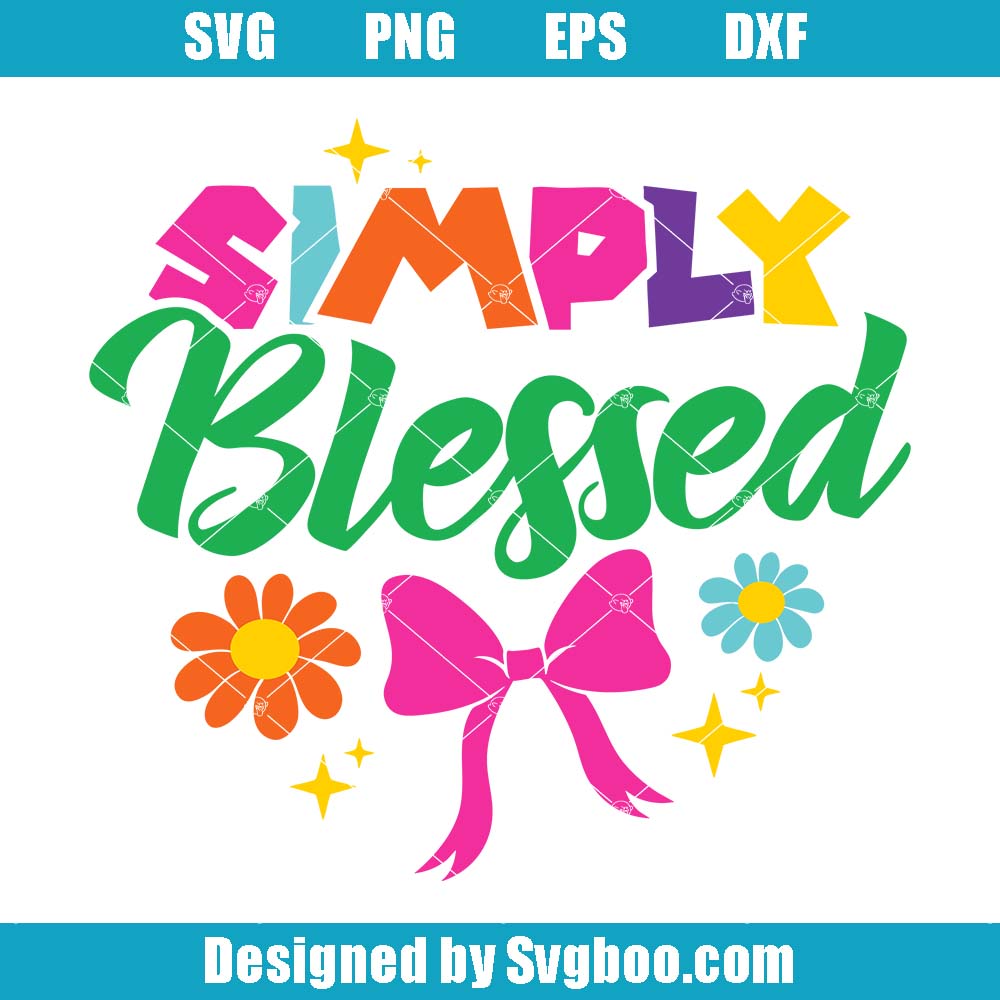 Simply Blessed Coquette Svg, Cute Popular Svg, Bow Bible Verse Svg