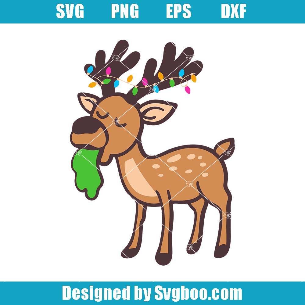 Vomiting Reindeer Svg, Funny Christmas Svg, Christmas Deer Svg Vomiting Reindeer Svg
