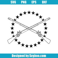Crossed Muskets & Star Ring Svg