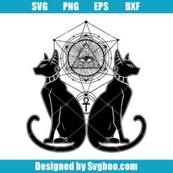 Egyptian Sphynx Cat Third Eye Svg