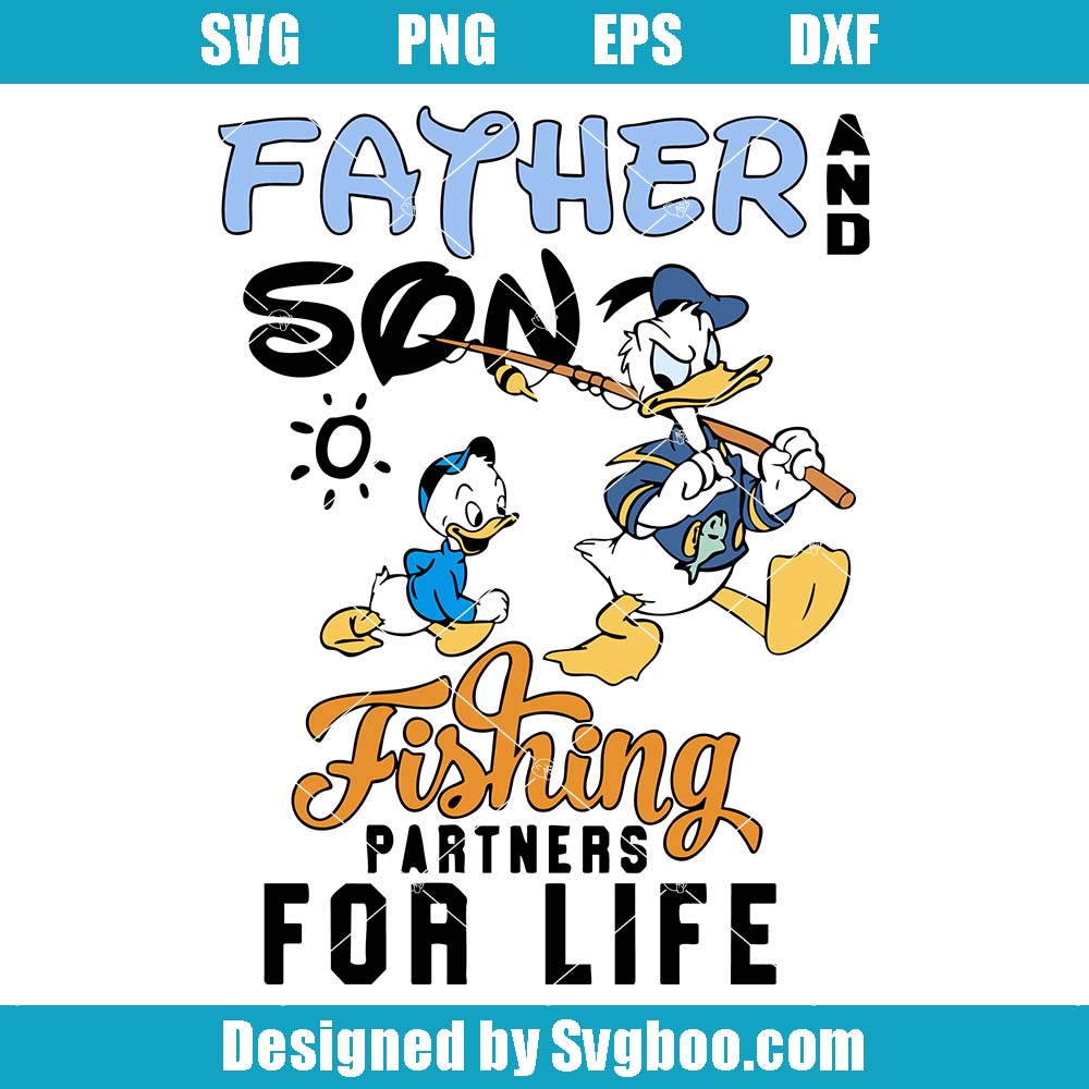 Father And Son Fishing Partners For Life Svg, Father's Day Svg Father And Son Fishing Partners For Life Svg