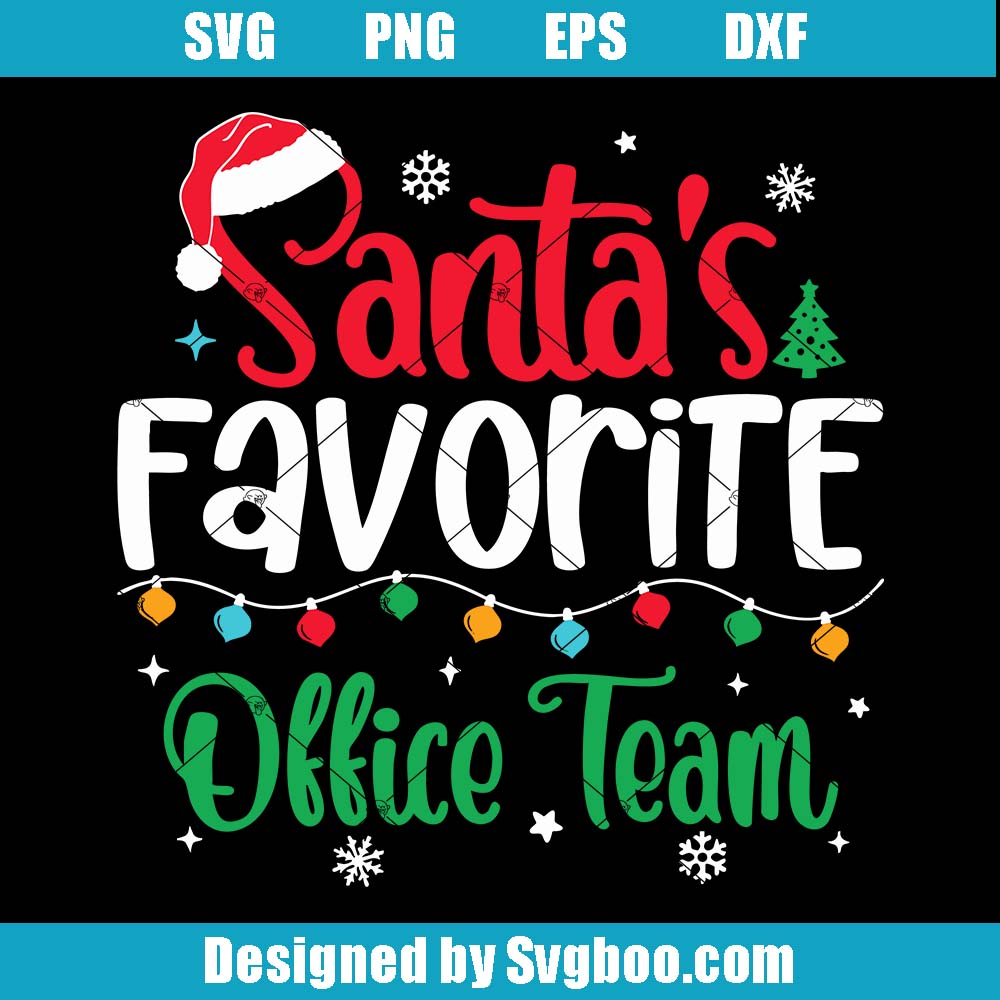 Santa's Favorite Office Team Svg, Funny Christmas Lights Svg