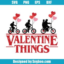 Couple Bicycle With Heart Balloons Svg