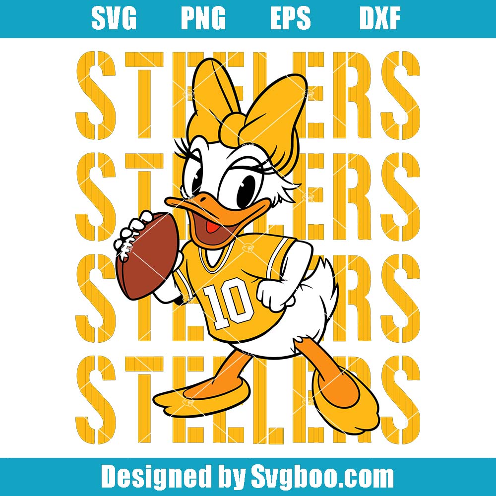 Daisy Duck Pittsburgh Football Svg, Disney Daisy Friends Steelers Svg Daisy Duck Pittsburgh Football Svg