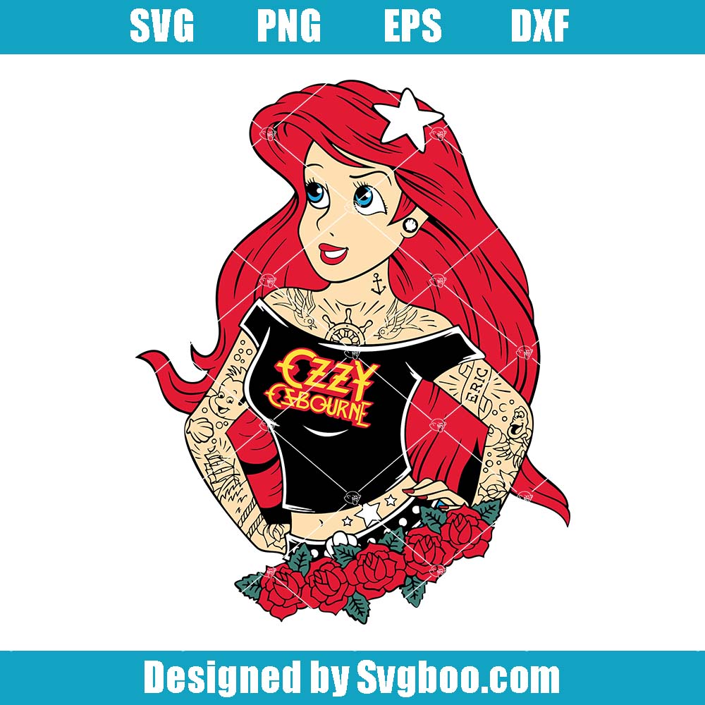 Disney Rocker Princess Ariel Svg, Disney Punk Svg, Rocker Trip Svg Disney Rocker Princess Ariel Svg