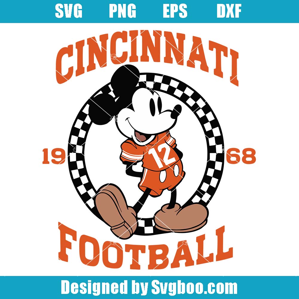 Mickey Cincinnati Football Svg, Disney Bengals Football Svg