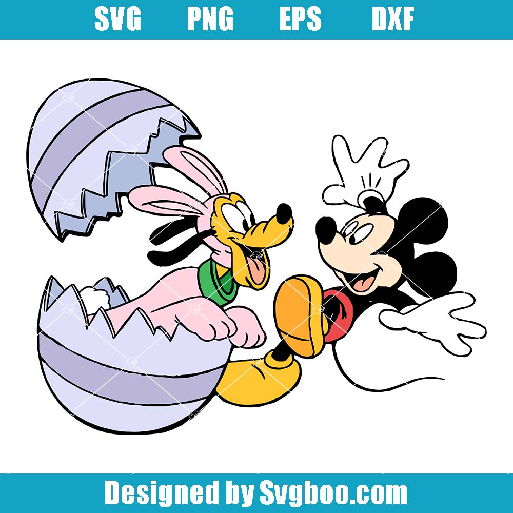 Mickey & Friends Easter Svg, Funny Mouse Svg, Cartoon Character Svg