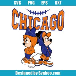 Mickey Minnie Chicago Football Couple Svg
