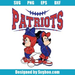 Mickey Patriots Football Couple Svg