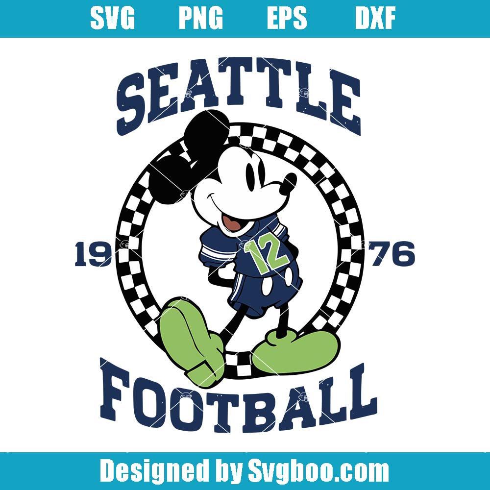 Mickey Seattle Football Svg, Disney Seahawks Football Svg Mickey Seattle Football Svg