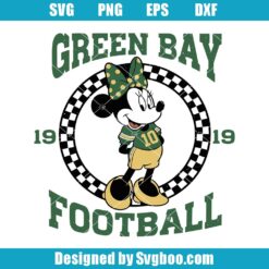 Minnie Green Bay Football Svg