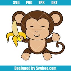 Monkey And Banana Svg