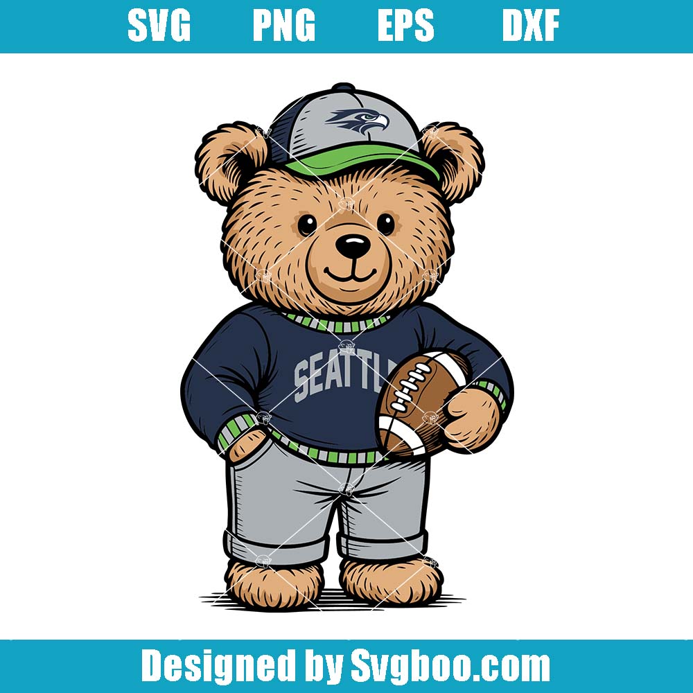 Seattle Bear Svg, Seattle Teddy Bear Svg, Seattle Champs Svg Seattle Bear Svg