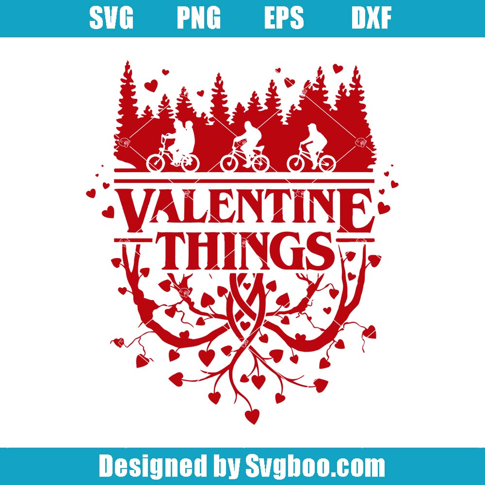Valentine Things Svg, Romantic Forest Bicycle Silhouette Svg