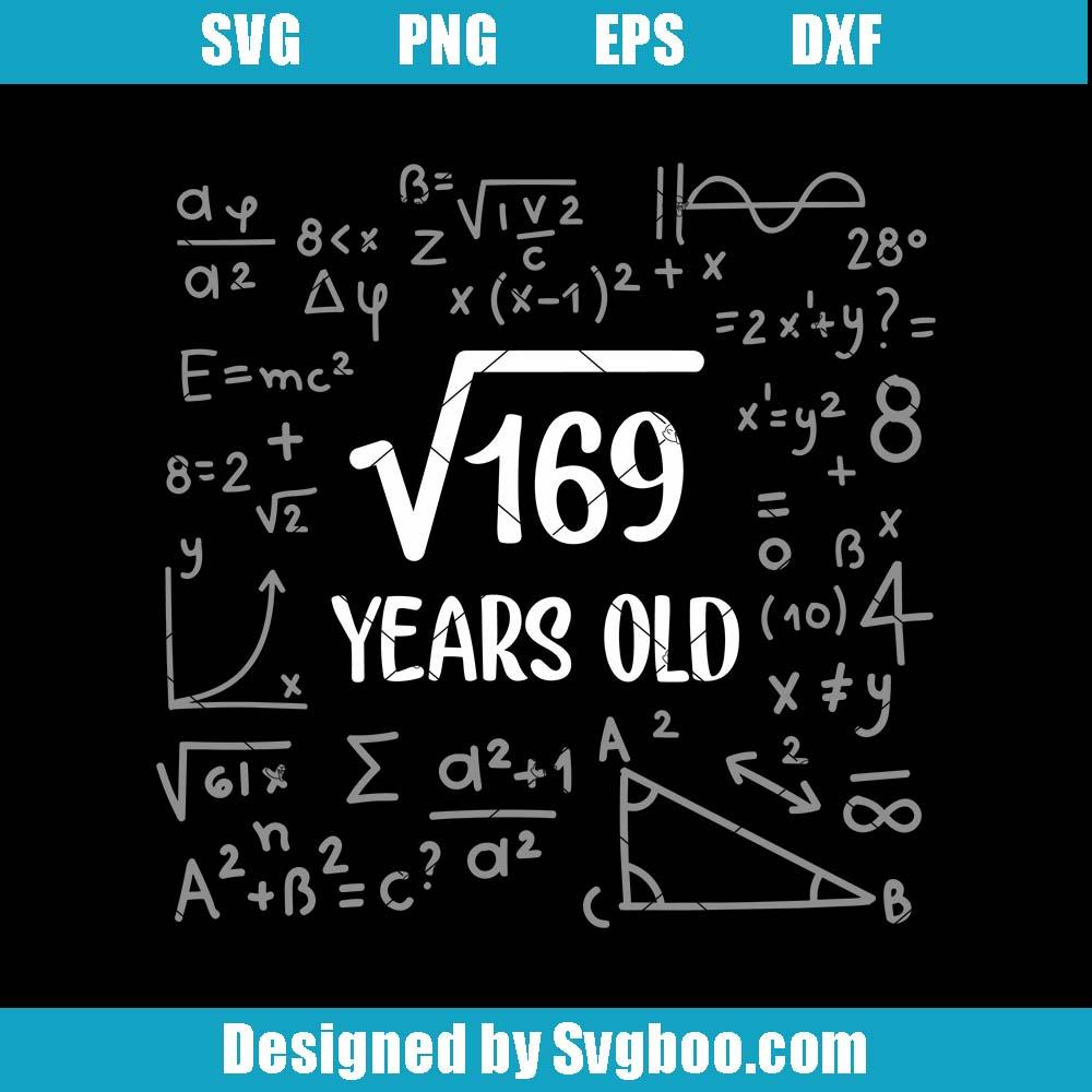 Birthday Square Root Of 169 Svg, Funny 13 Years Old Math Lover Svg Birthday Square Root Of 169 Svg
