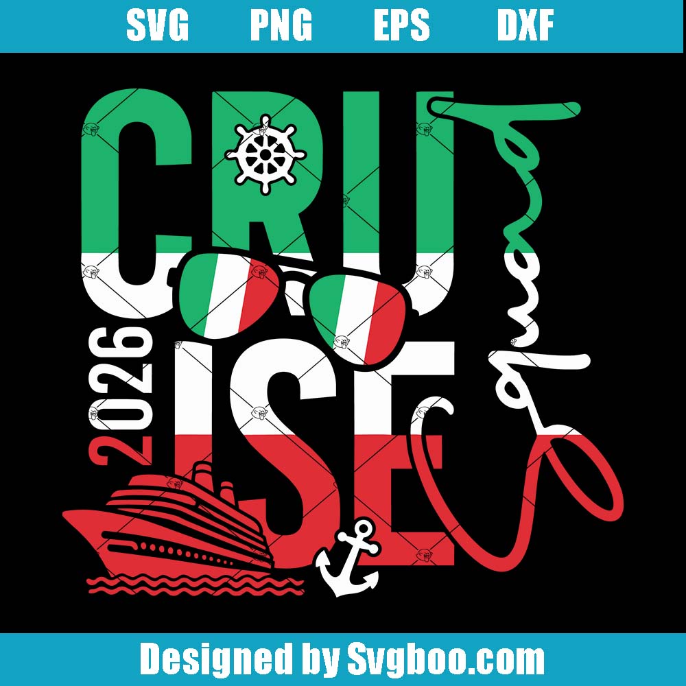 Cruise Squad 2026 Sunglasses Svg, Italy Ship Svg, Vacation Travel Svg Cruise Squad 2026 Sunglasses Svg
