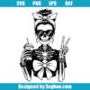 Skeleton Girl Drinking Coffee Svg
