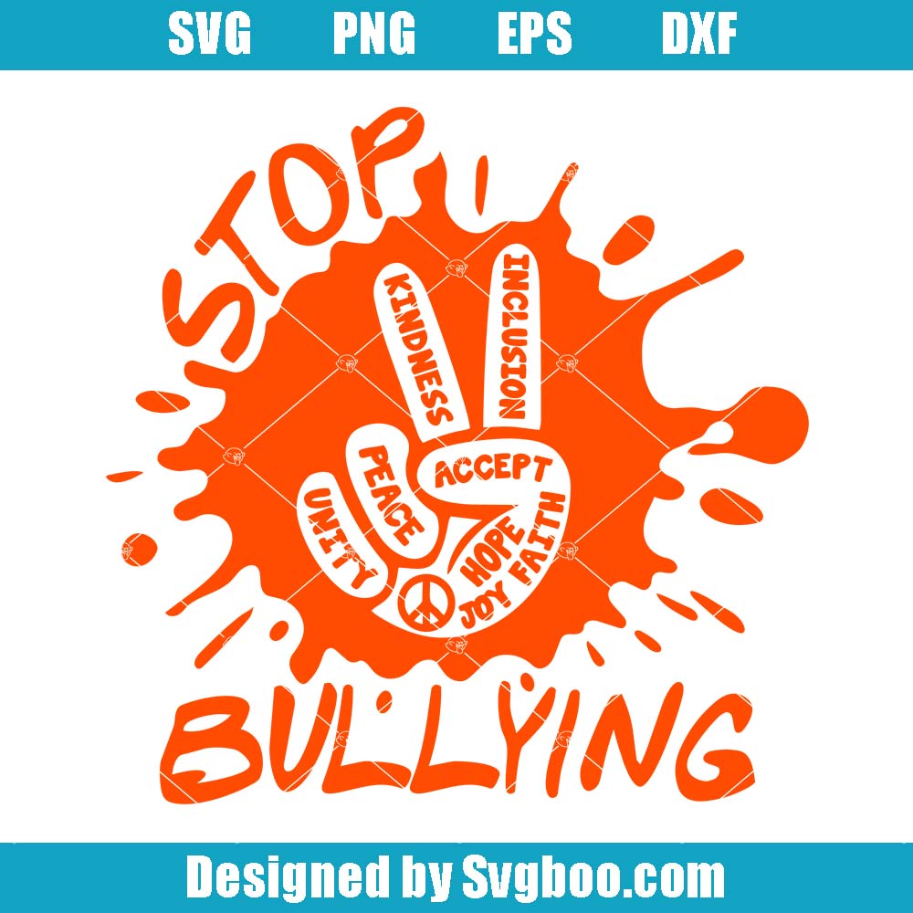 Unity Day Svg, Harmony Day Silhouette Svg, No More Bullying Svg