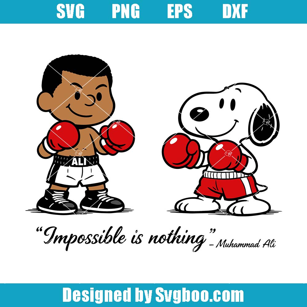Cartoon Boxer Dog Svg, Impossible Is Nothing Svg, Motivation Quote Svg Cartoon Boxer Dog Svg