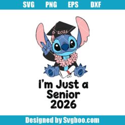 Cute Blue Stitch Graduation Svg