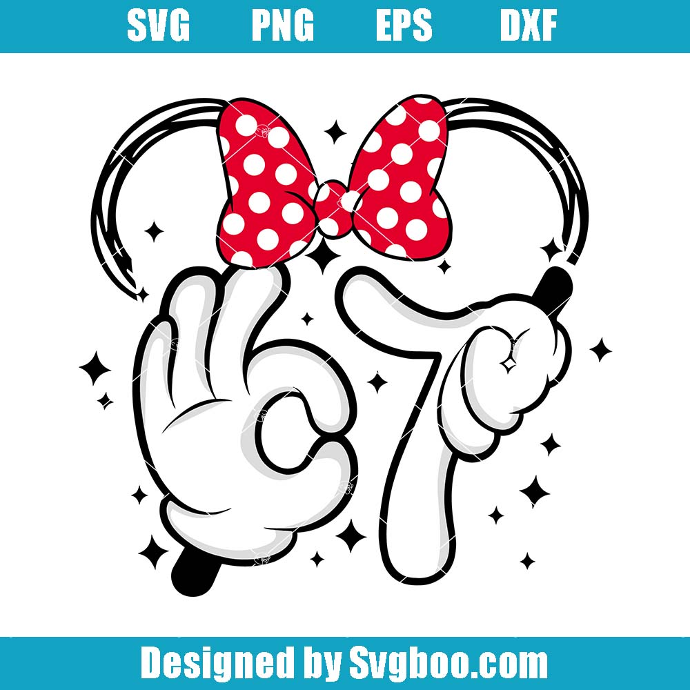 Disney Minnie Six Seven Svg, Funny Number Svg, Mickey Couple Svg Disney Minnie Six Seven Svg