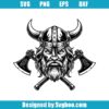 Viking Head With Crossed Axes Svg
