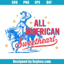 American Patriotic Cowgirl Svg