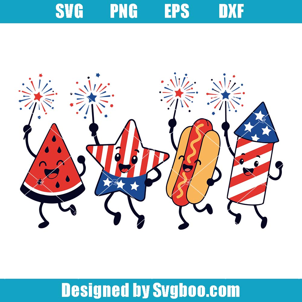 Patriotic Doodle Svg, Cute Fourth Of July Svg, Retro Americana Svg Patriotic Doodle Svg