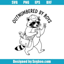 Raccoon Outnumbered By Boys Svg