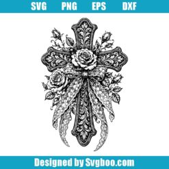 Western Cross Tooled Leather Svg