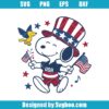 Patriotic Snoopy With American Flags Svg