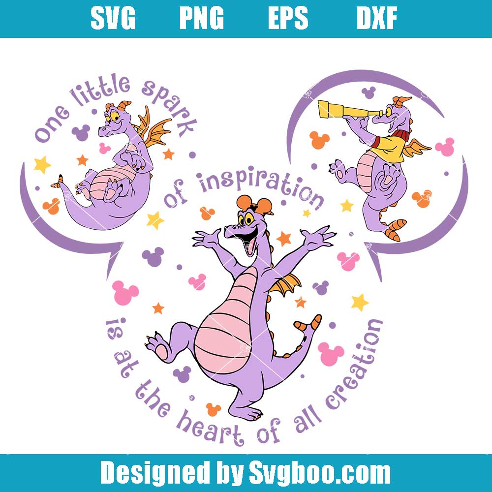 Disney Mouse Head Figment Svg, One Little Spark Svg, Purple Dragon Svg Disney Mouse Head Figment Svg