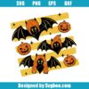 Spooky Bats Halloween Night Stripes Svg Design