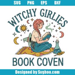 Witchy Girls Book Coven Svg Design