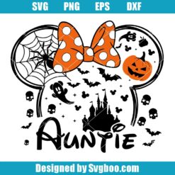 Auntie Halloween Mouse Head SVG Design