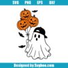 Ghost with Pumpkin Ballon Halloween SVG Design
